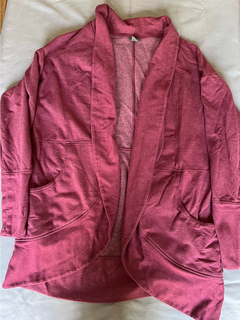 Eddie Bauer Open-Front Cardigan in Deep Berry